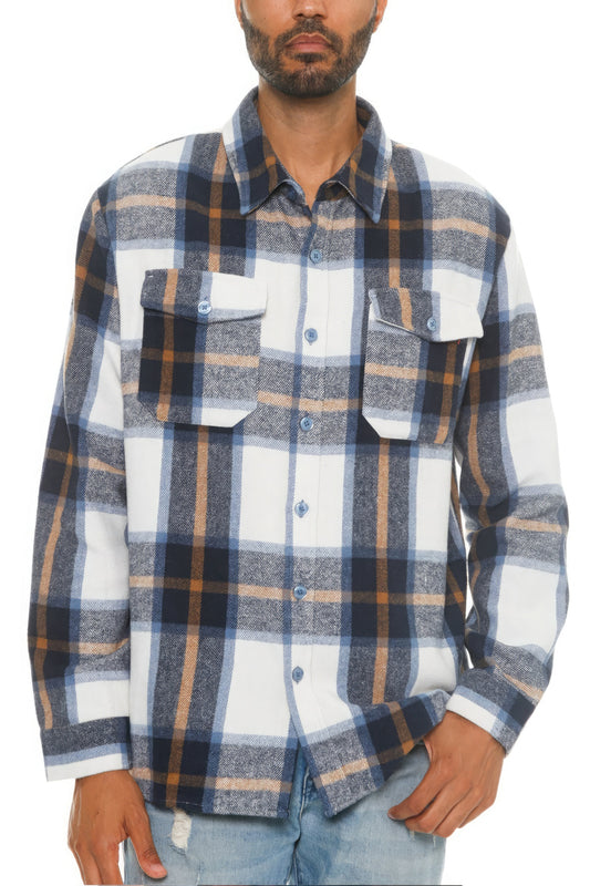 Men's Checkered Soft Flannel Shacket - PureLove Designs LLC