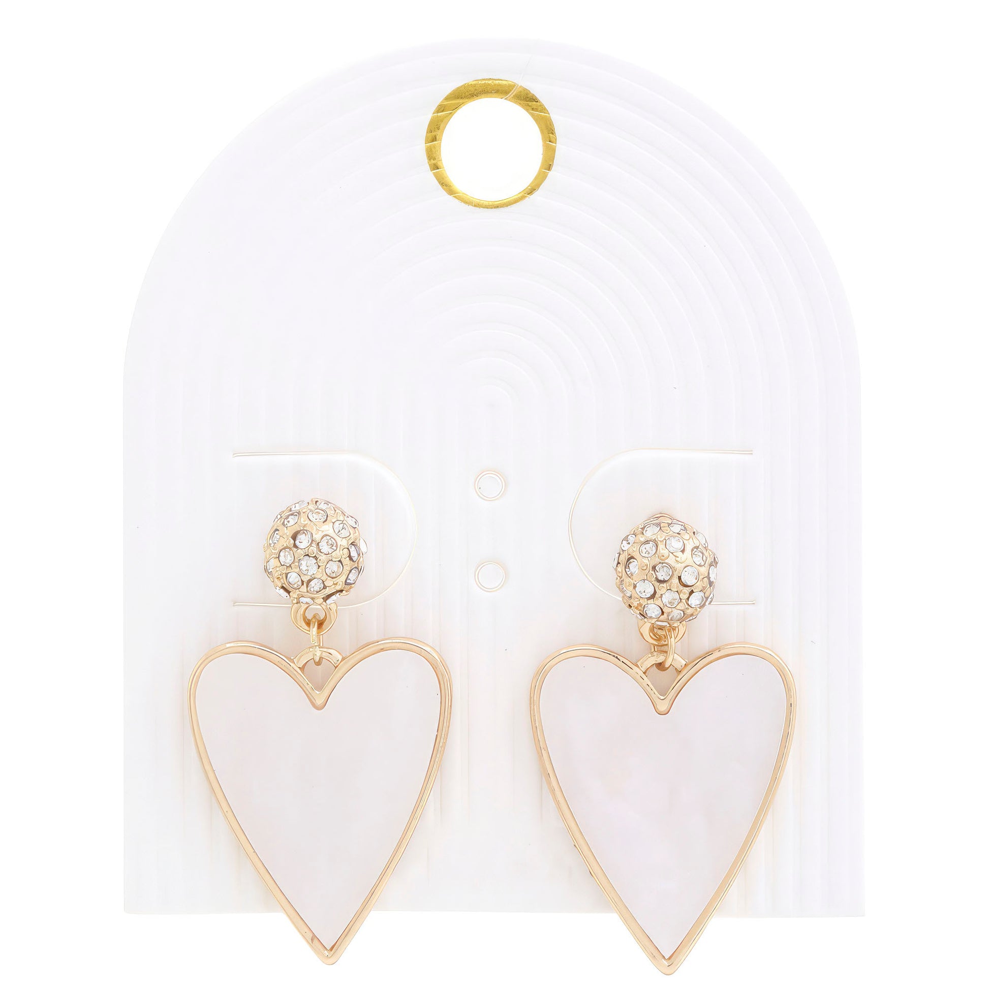 Heart Rhinestone Bead Dangle Earring - PureLove Designs LLC