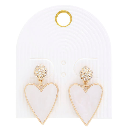 Heart Rhinestone Bead Dangle Earring - PureLove Designs LLC