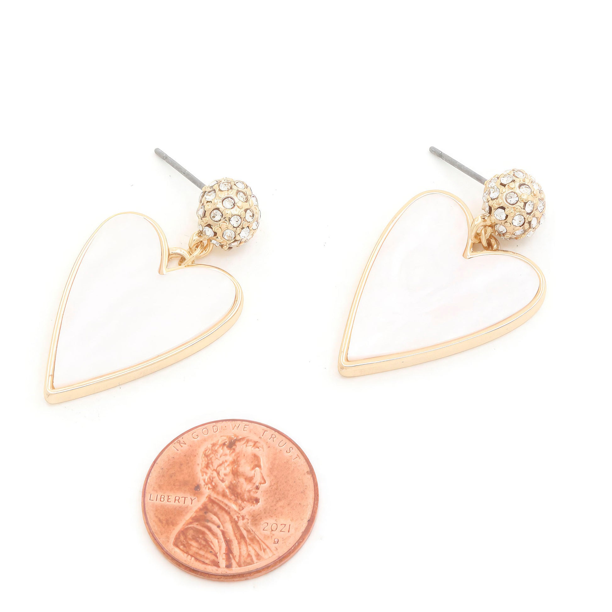 Heart Rhinestone Bead Dangle Earring - PureLove Designs LLC