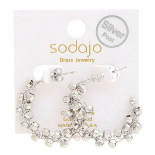 Sodajo Beaded Open Hoop Gold Dipped Earring - PureLove Designs LLC