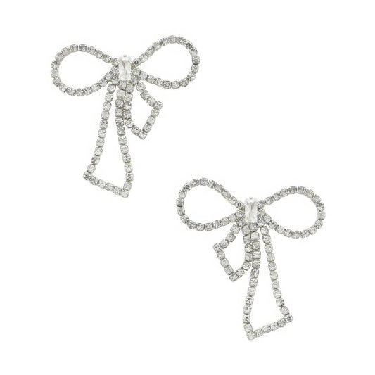 Rhinestone Bow Post Earrings - PureLove Designs LLC