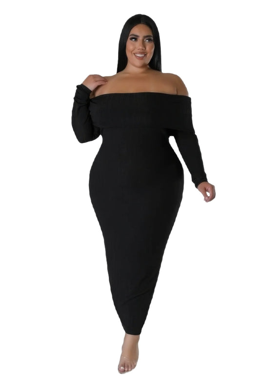 Off Shoulders Stretch Dress - PureLove Designs LLC