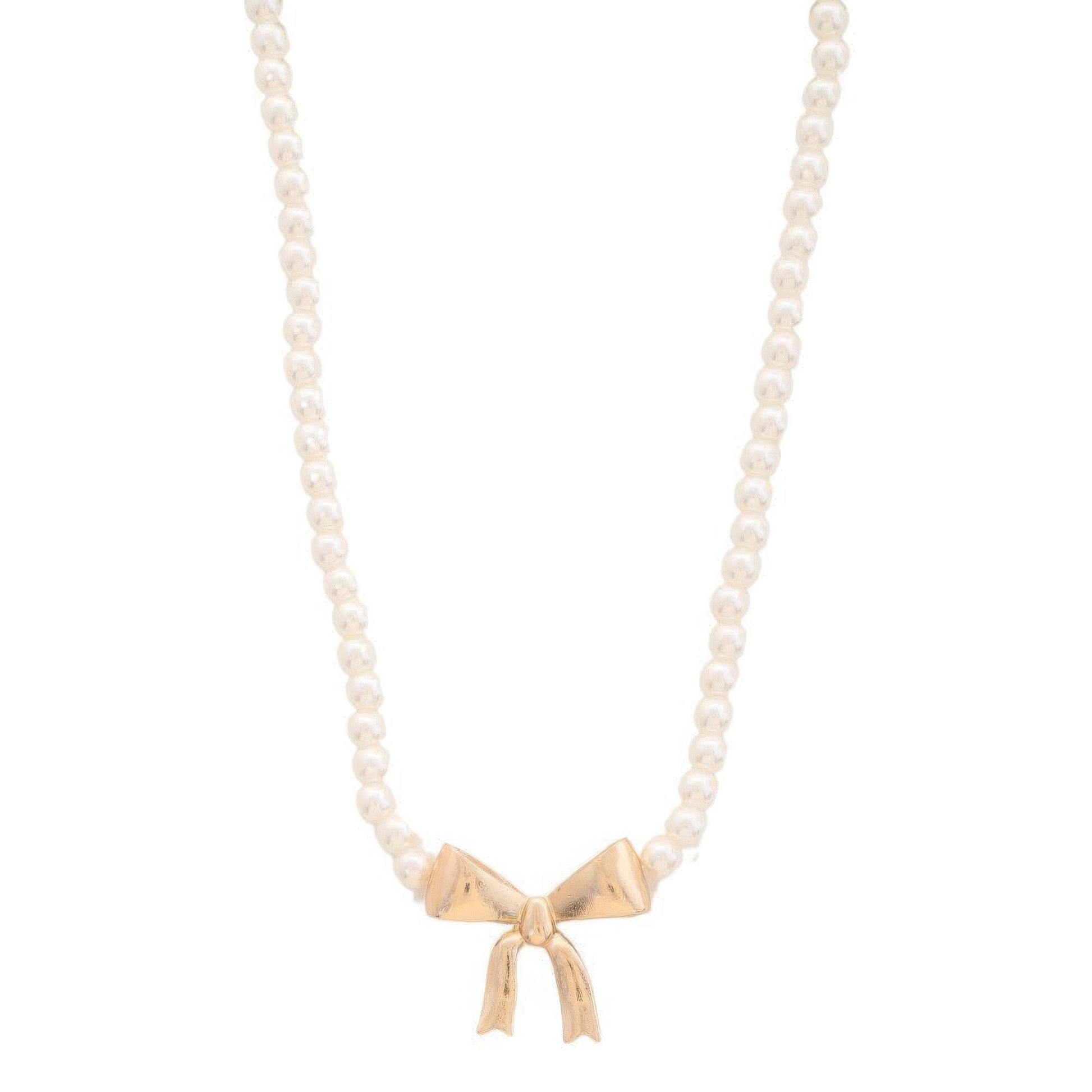 Pearl Ribbon Bow Pendant Necklace - PureLove Designs LLC