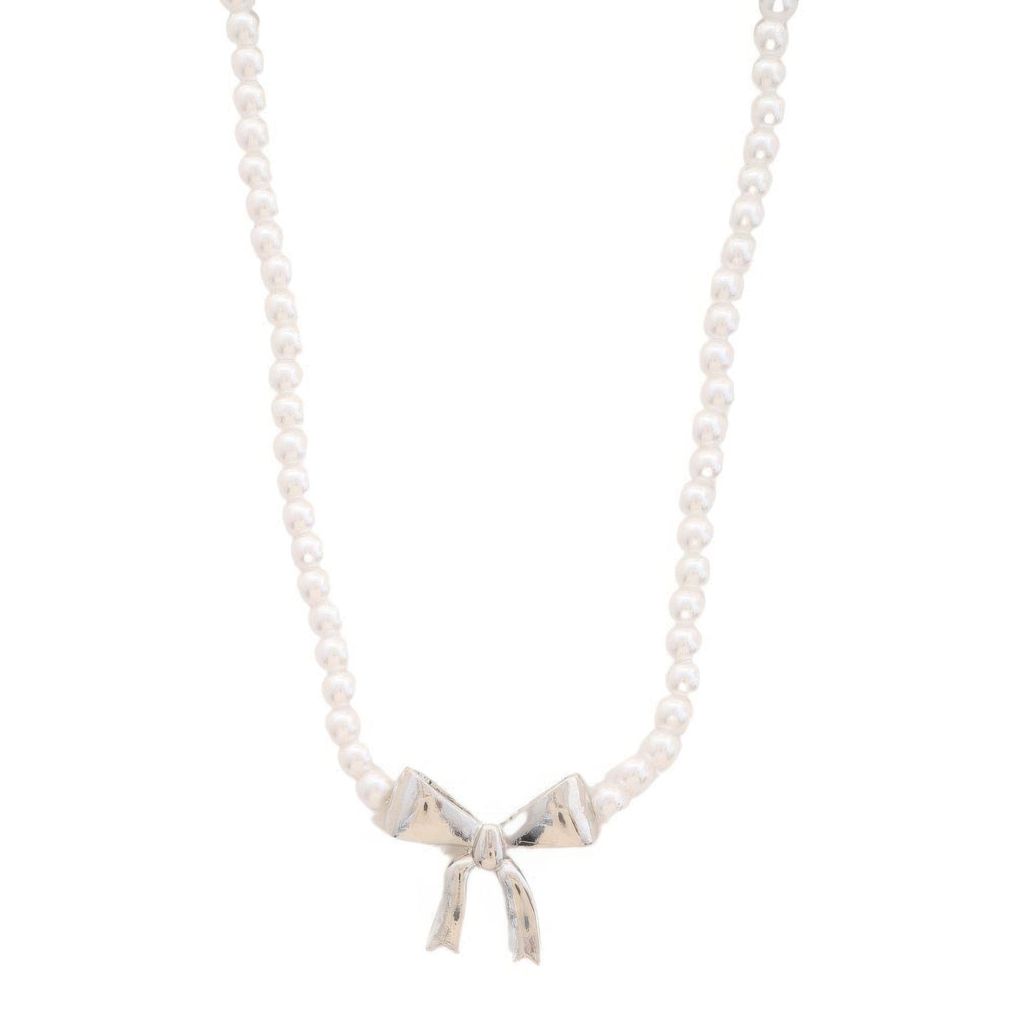 Pearl Ribbon Bow Pendant Necklace - PureLove Designs LLC