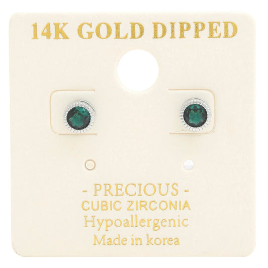 14k Gold Dipped Cz Round Earring - PureLove Designs LLC