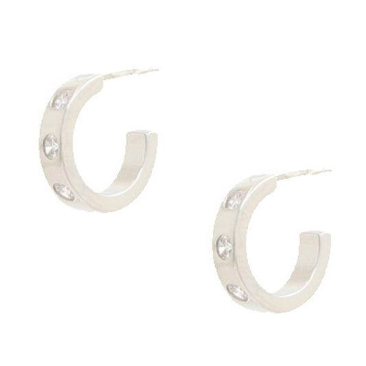14k Rhinestone Hoop Gold Dipped Earring - PureLove Designs LLC
