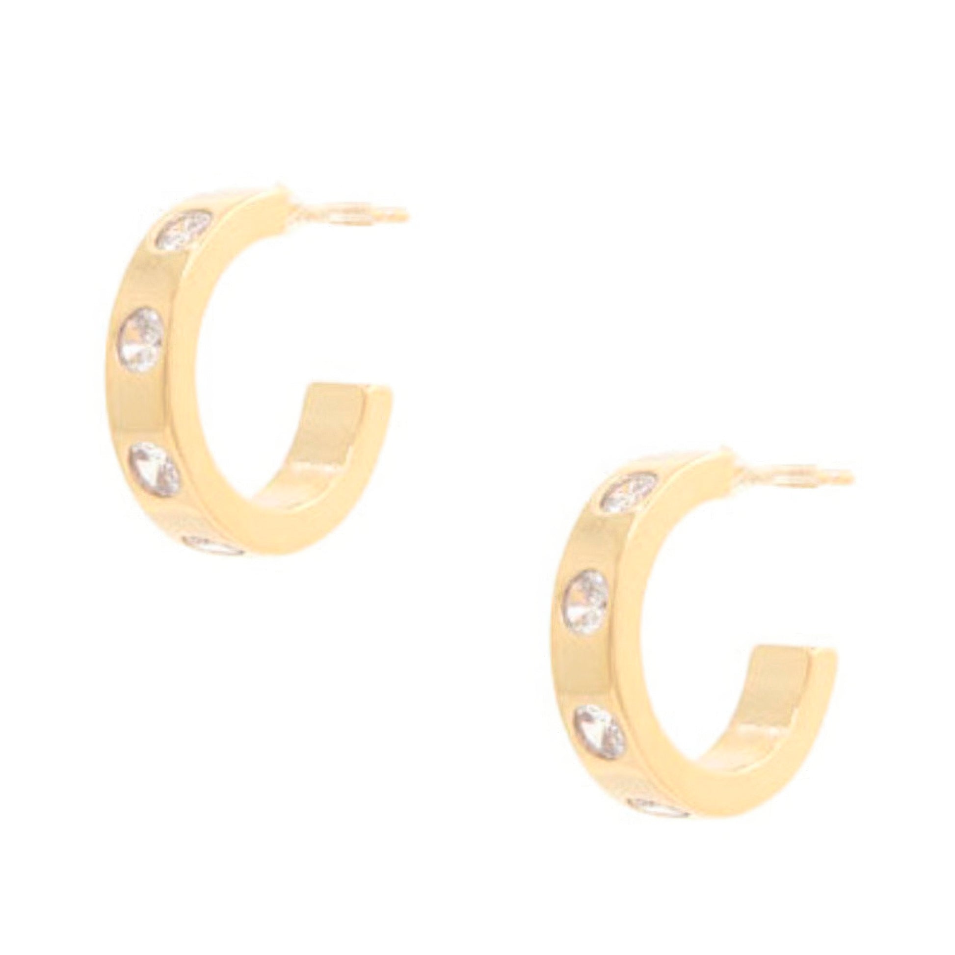 14k Rhinestone Hoop Gold Dipped Earring - PureLove Designs LLC