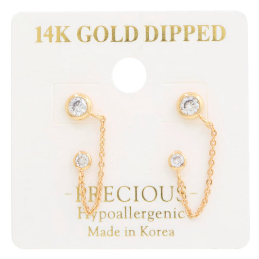 14k Gold Dipped Chain Earring - PureLove Designs LLC