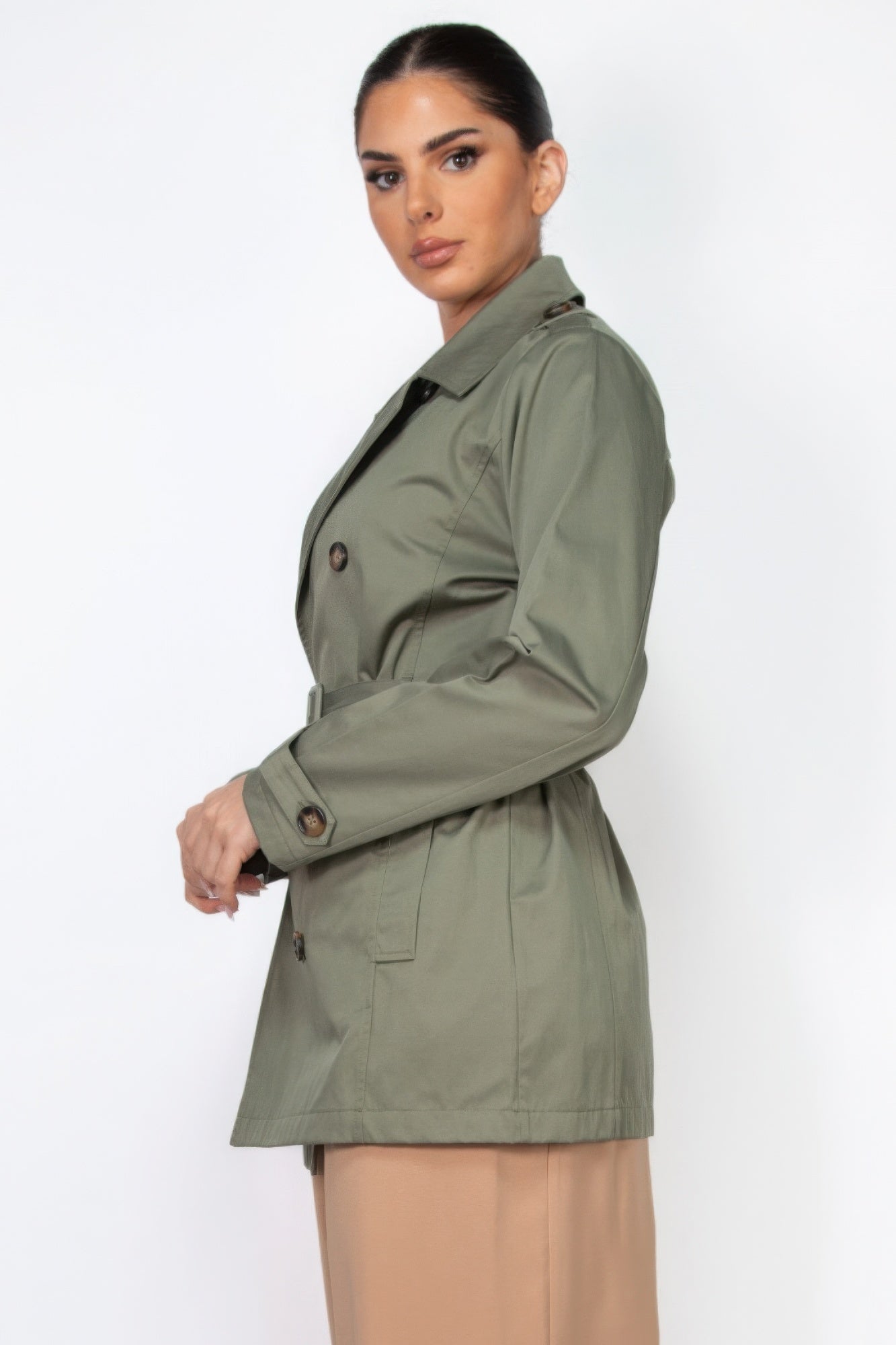Double-breasted Notch Belted Coat - PureLove Designs LLC