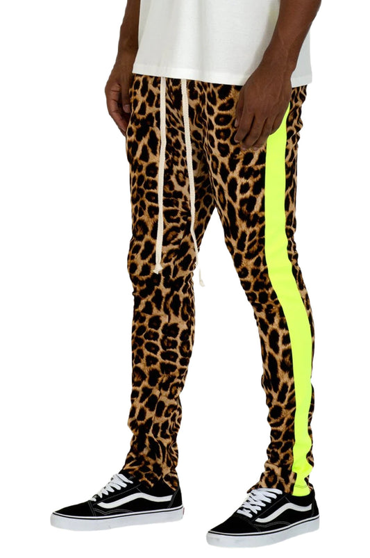 CHEETAH PRINT STRIPE TRACK PANTS - PureLove Designs LLC
