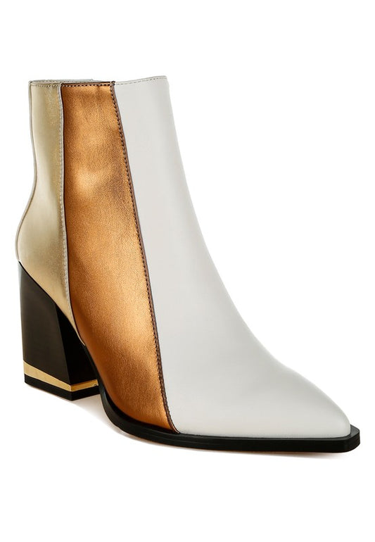Stemon Three Tone Block Heel Boots - PureLove Designs LLC
