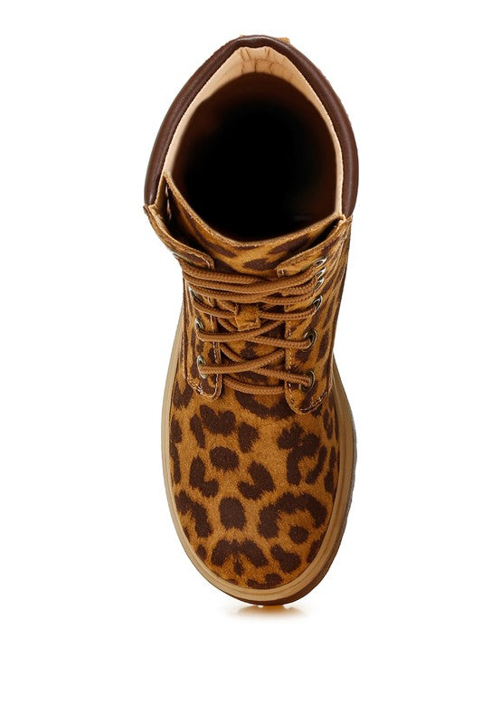 Ujola High Ankle Leopard Print Suede Boots - PureLove Designs LLC