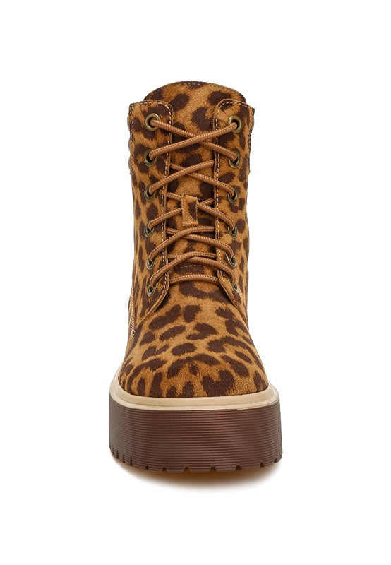 Ujola High Ankle Leopard Print Suede Boots - PureLove Designs LLC
