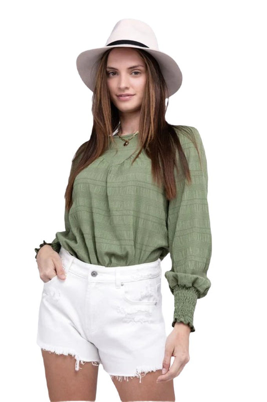 Textured Shirred Yoke Top - PureLove Designs LLC