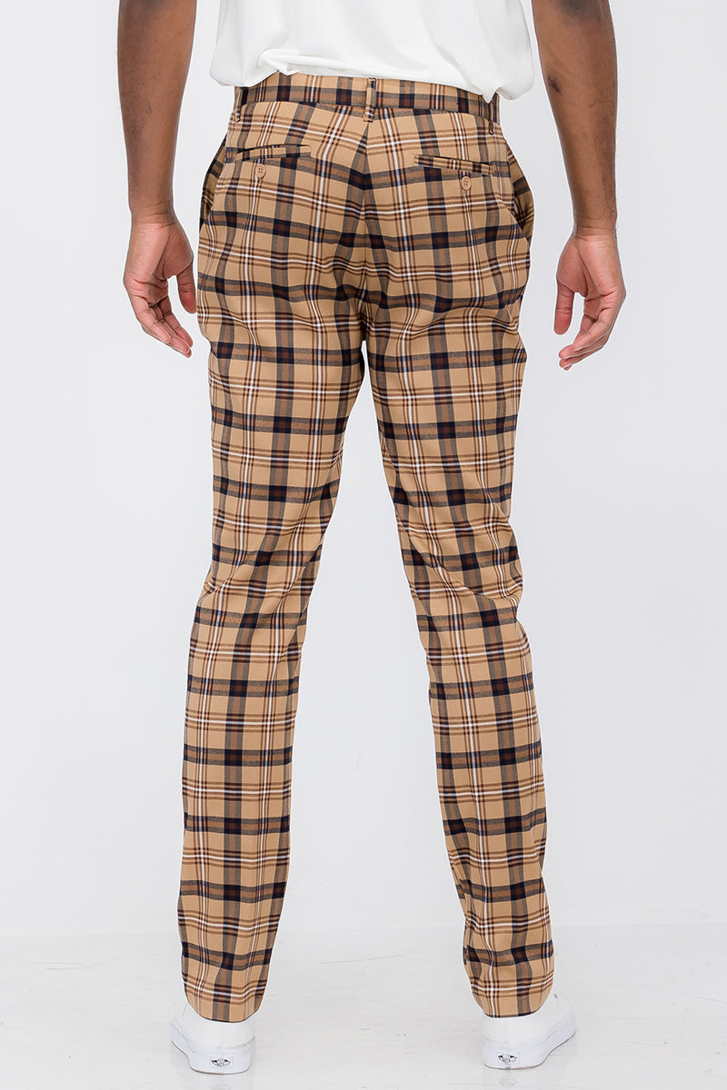 Plaid Slim Fit Trouser Pants - PureLove Designs LLC