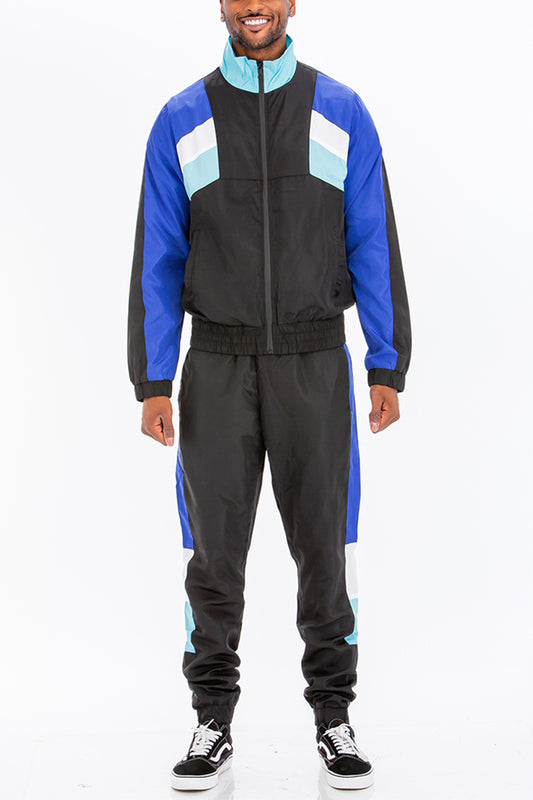 Original Throwback Colorblock Windbreaker Track Suit Jogger - PureLove Designs LLC