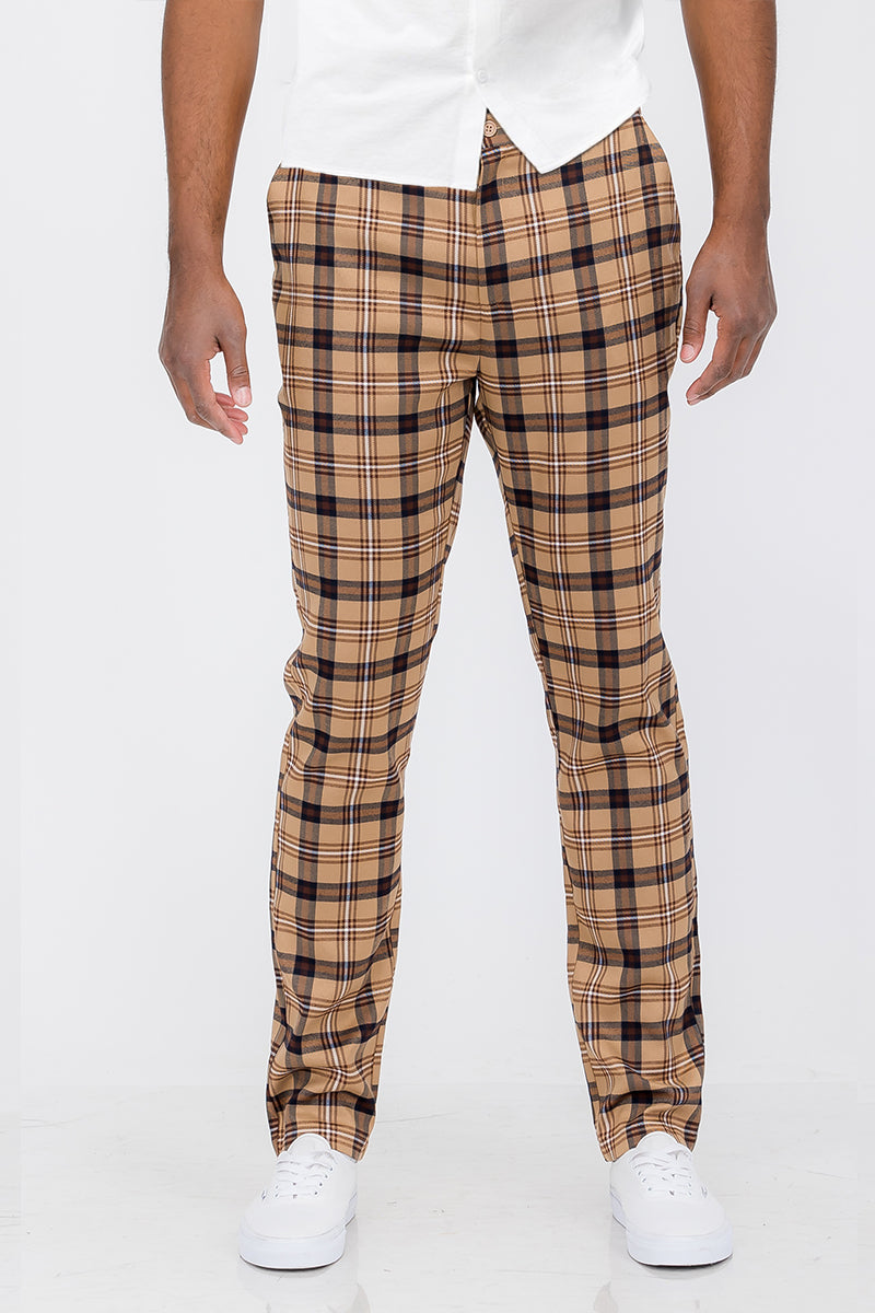 Plaid Slim Fit Trouser Pants - PureLove Designs LLC