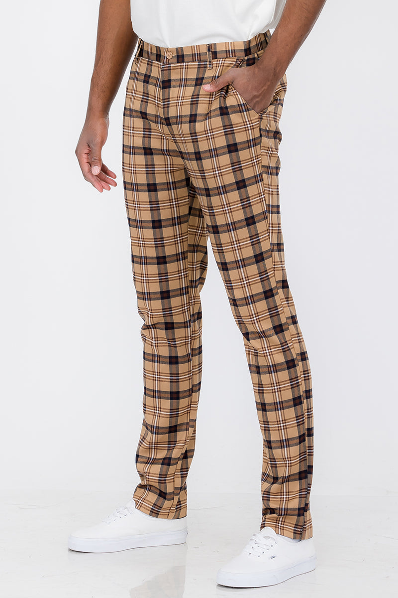 Plaid Slim Fit Trouser Pants - PureLove Designs LLC