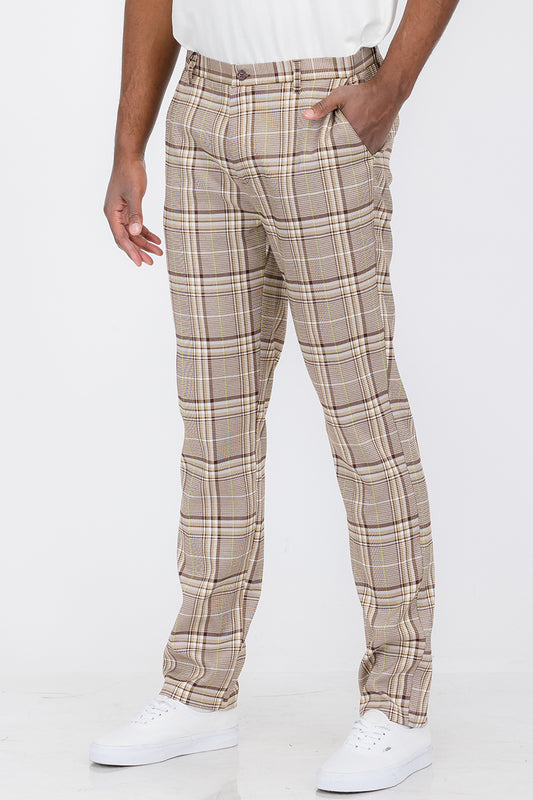 Plaid Slim Fit Trouser Pants - PureLove Designs LLC