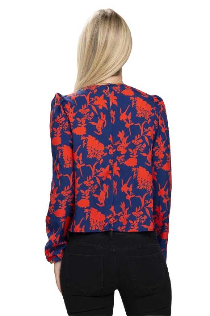 Floral Print  Puff Sleeve Blouse - PureLove Designs LLC