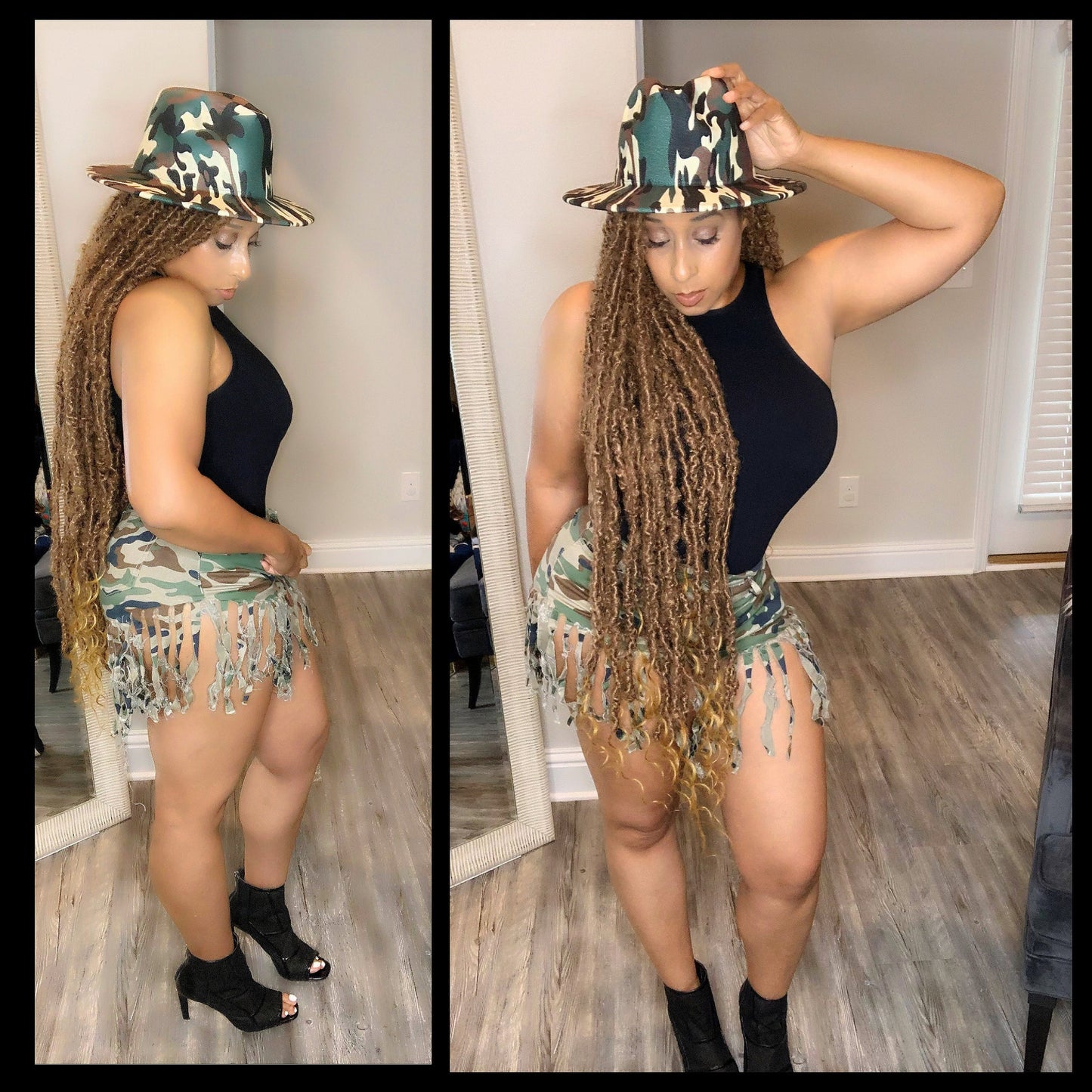 Fedora, stiff fedora hat, fedora for woman, fedora for men, classic fit fedora, jazz hat, short brim hat, boho hat, camouflage hat - PureLove Designs LLC