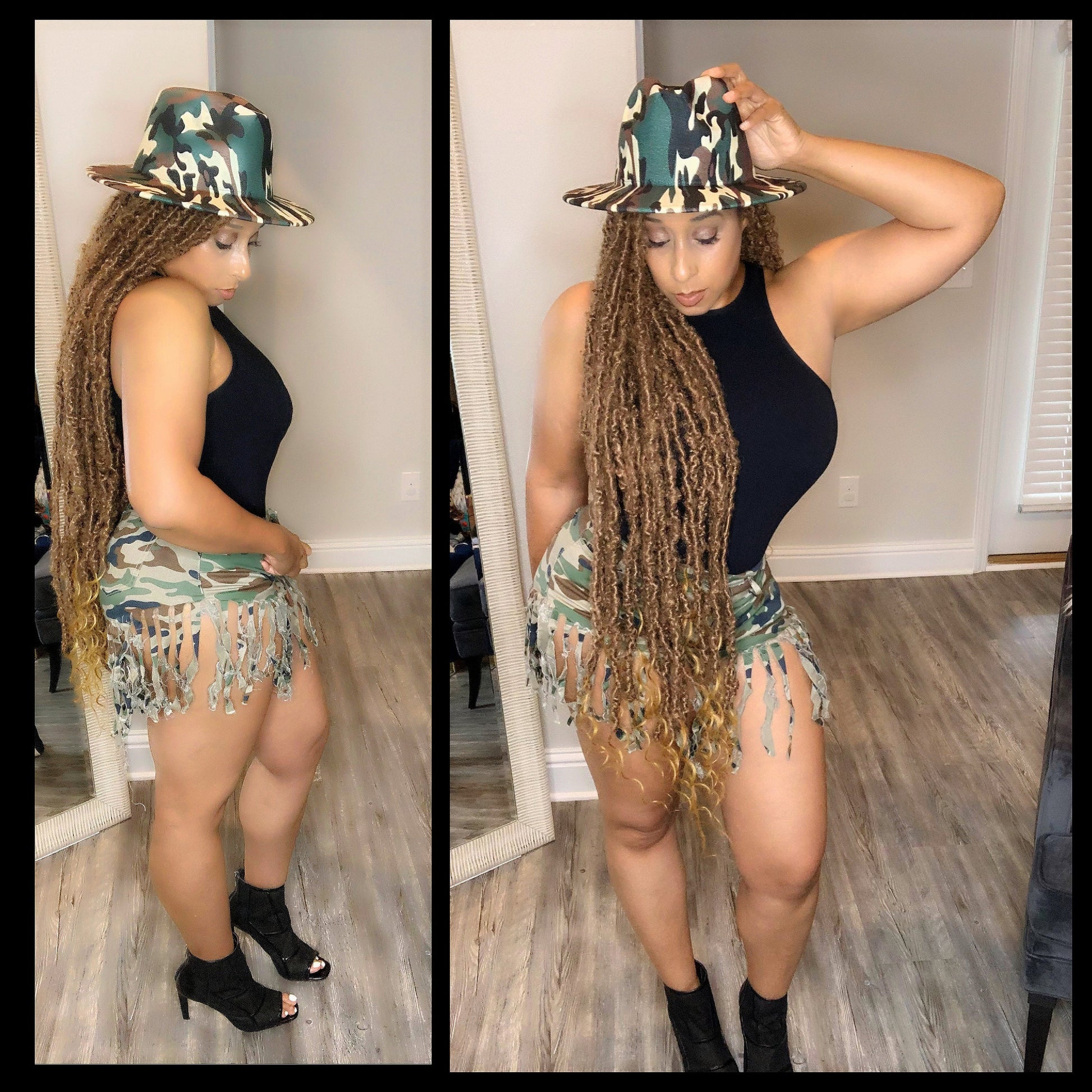 Fedora, stiff fedora hat, fedora for woman, fedora for men, classic fit fedora, jazz hat, short brim hat, boho hat, camouflage hat - PureLove Designs LLC