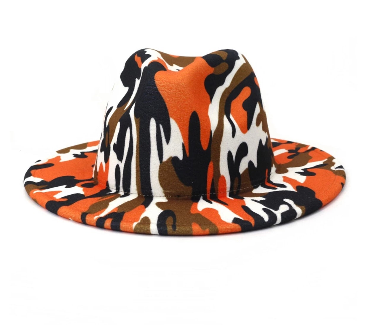 Fedora, stiff fedora hat, fedora for woman, fedora for men, classic fit fedora, jazz hat, short brim hat, boho hat, camouflage hat - PureLove Designs LLC