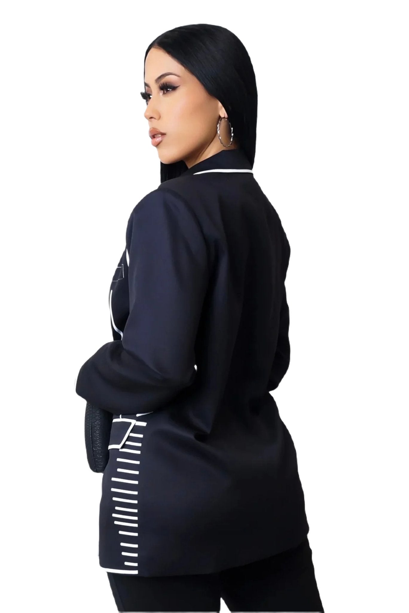 Black and white blazer/Business Blazer/Sketch Style/Couture Blazer - PureLove Designs LLC